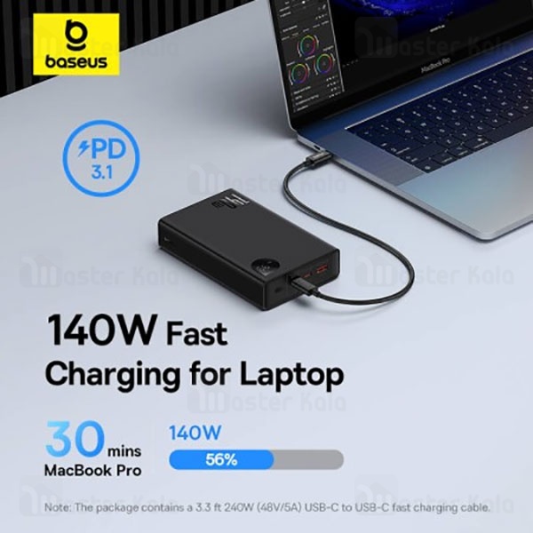 پاوربانک 24000 بیسوس Baseus Adaman P10021507112-02 توان 140 وات